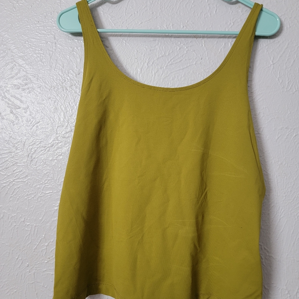 Chico’s adjustable dark mustard round neck tank top size 2